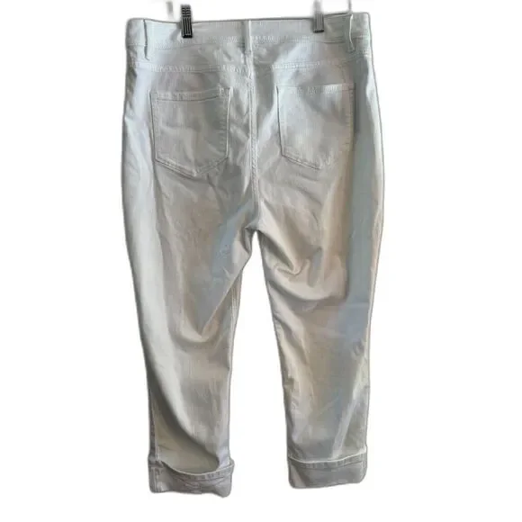 J Jill White Jeans - Size 12; high rise cropped so soft and comfy - Picture 2 of 4